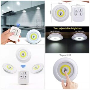 3 Pec Tap LED Light With Remote Control Cell Operated