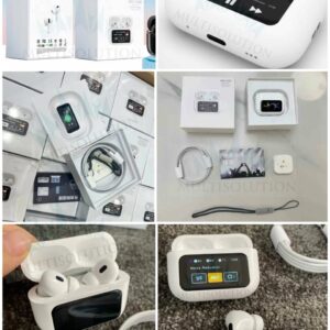 Airpods A9 pro 2(5th generation)  With touch screen  With Enc & Anc noise reduction feature  Upto 13 functions inside  Wireless version : 5.4  Chip model : 7003D8 + AI  With Ai dual engine